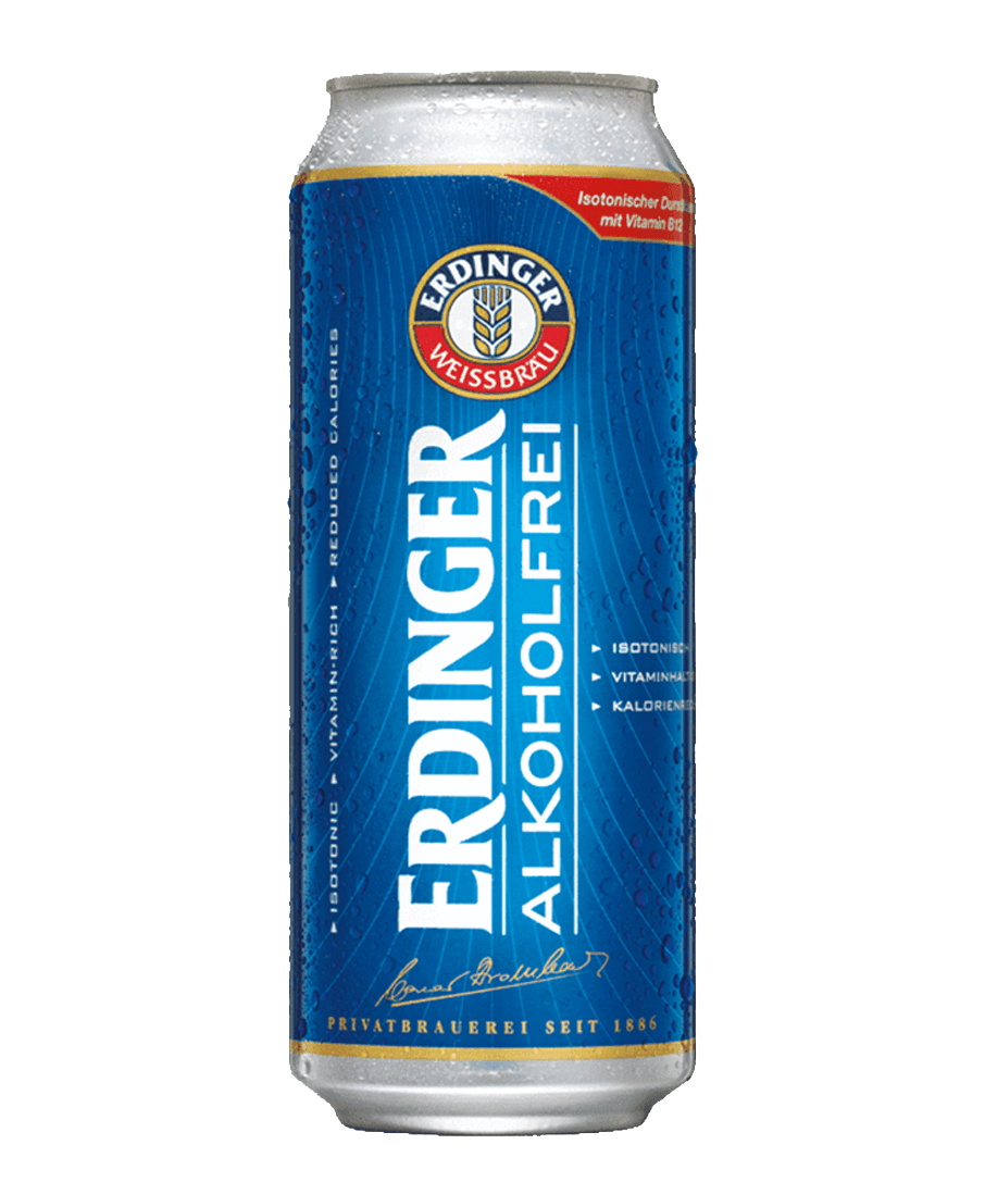 Erdinger Alkoholfrei Alcohol Free Wheat Beer – 6 x 500ml Cans (0.5% ABV)