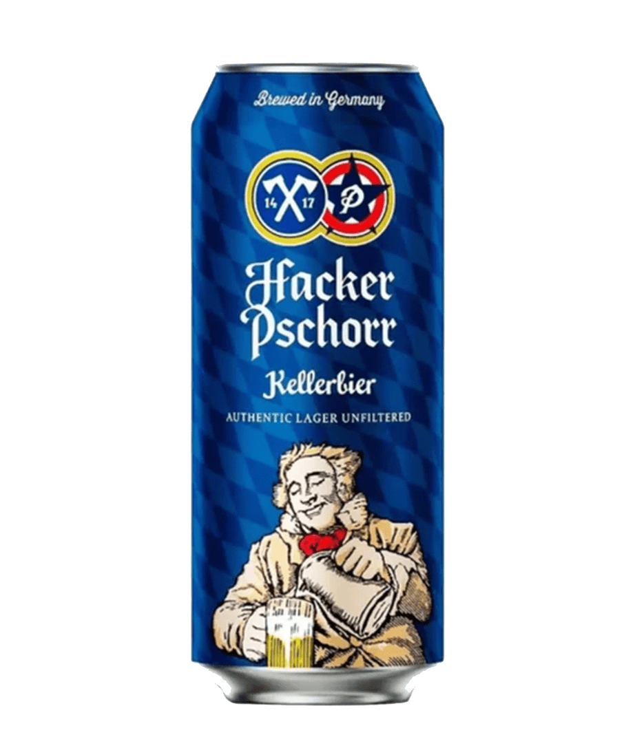 Hacker-Pschorr Kellerbier German Lager – 6 x 500ml Cans (5.5% ABV)