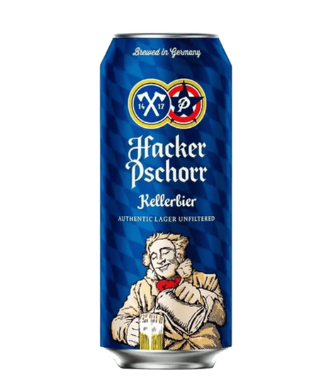 Hacker-Pschorr Kellerbier German Lager – 6 x 500ml Cans (5.5% ABV)
