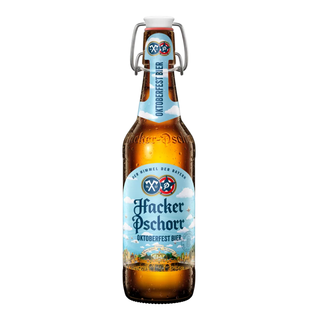 Hacker-Pschorr Oktoberfest Beer - 6 x 500ml Bottles (5.8% ABV) German Beer
