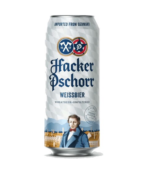 Hacker-Pschorr Weissbier German Wheat Beer – 6 x 500ml Cans (5.5% ABV)