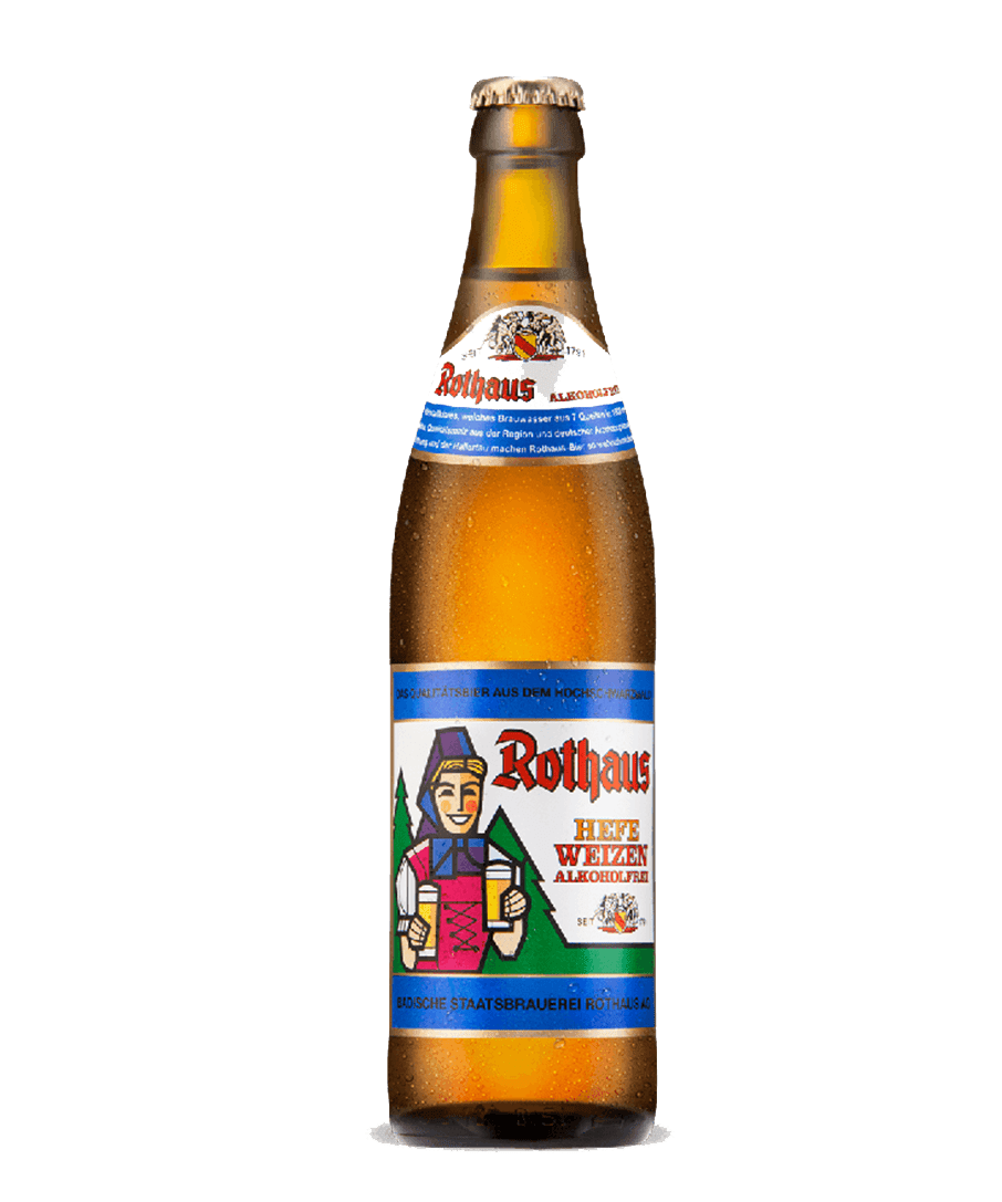 Rothaus Hefe Weizen Alkoholfrei Wheat Beer – 6 x 500ml Bottles (0.5% ABV)